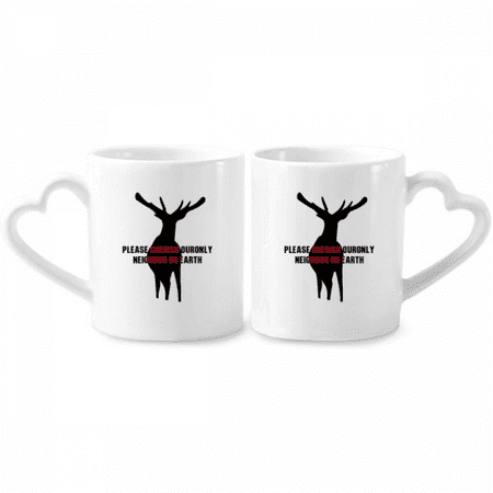 

Please Cherish Our Only Neighbor On Earth Couple Porcelain Mug Set Cerac Lover Cup Heart Handle