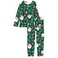 thumbnail image 4 of FKELYI Size L Cute Santa Women Pjs Lightweight Christmas Tree Pullover Pants Loose Sleepwear Casual Long Sleeve Women Pajamas Set of 2, 4 of 5