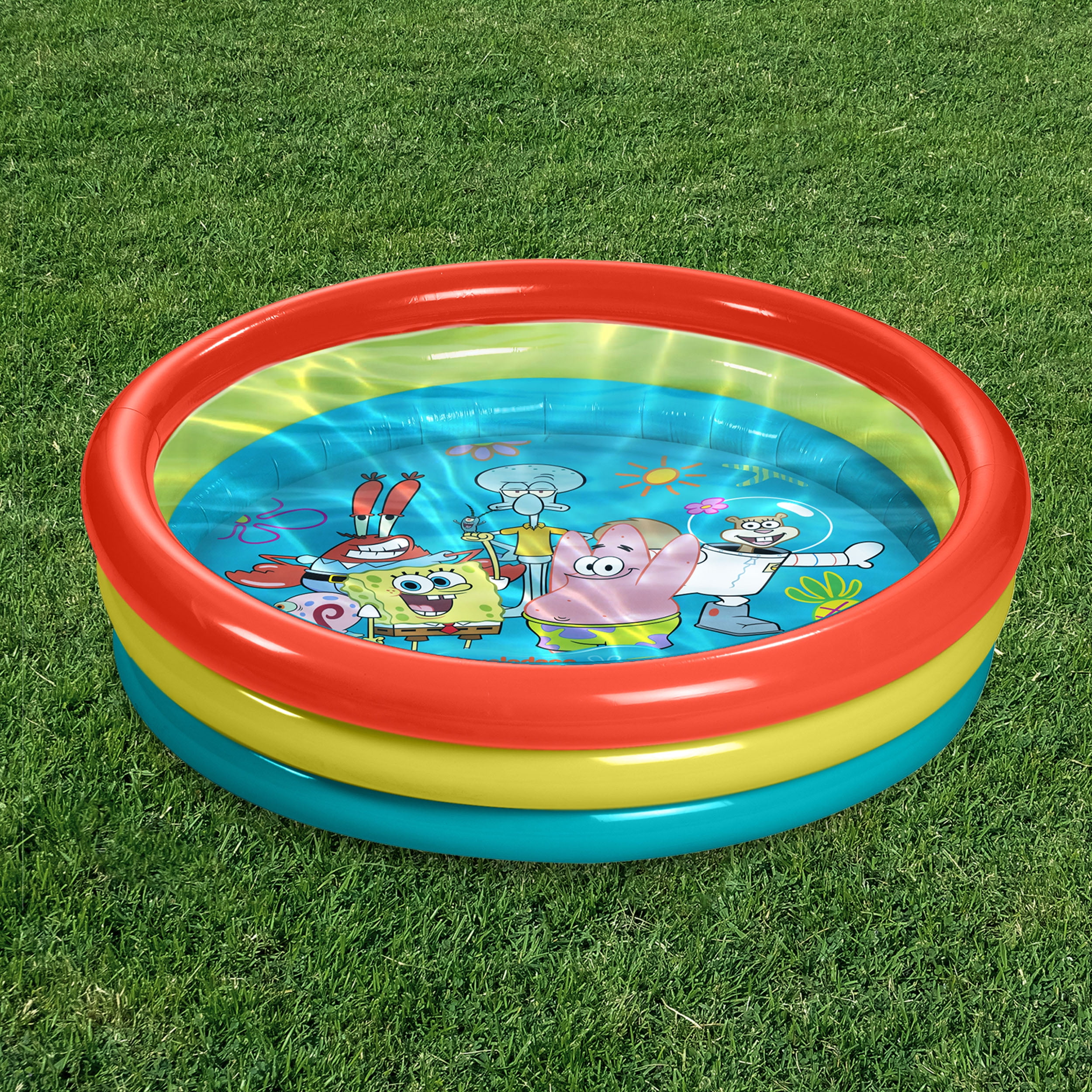SpongeBob SquarePants 3-Ring Inflatable Swimming Pool, Portable Pool for Outdoor/Indoor Play, for Kids Ages 3+