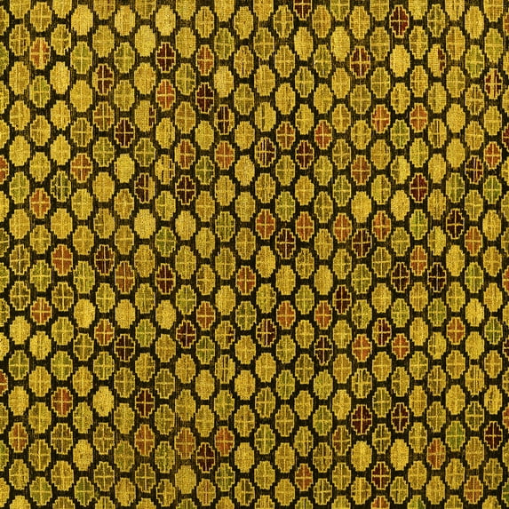 Ahgly Company Indoor Square Abstract Yellow Modern Area Rugs, 3' Square