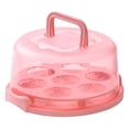 thumbnail image 1 of GUOOL Carrier with Lid Cupcake Container Muffin Tart Cookie Bread Holder Food Storage Pink, 1 of 9
