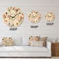 thumbnail image 4 of Designart 'Retro Flowers Pattern I' Mid-Century Modern Wood Wall Clock, 4 of 5