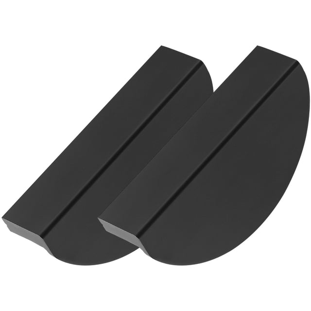 IFANLANDOR 2 Pcs Poignée de Tiroir Noir en Aluminium Moderne Style Demi-Rond pour Cuisine