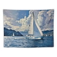 thumbnail image 5 of Orinice Sailboat Ocean Mountains Tapestry Wall Hanging Unique Style Graphic Tapestries Home Wall Decor Art Living Room Bedroom Apartment Farmhouse Dorm 60x50inch, 5 of 6