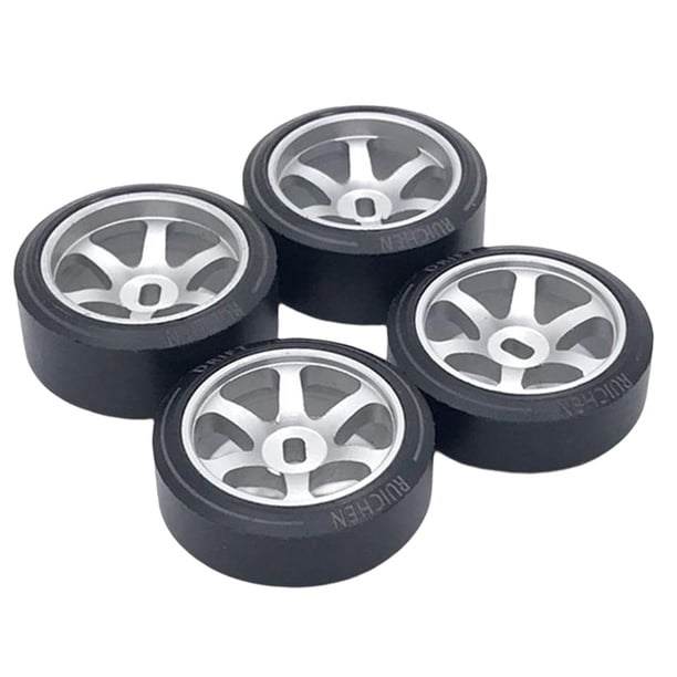 4 Neumáticos RC para Vehículos Wltoys Mini-Z Crawler Accesorios DIY Plata 25mm