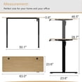 thumbnail image 3 of Meilocar Electric Standing Desk, Height Adjustable Desk 63 x 24 Inch Sit Stand Up Desks with Splice Board, Computer Desks with Memory Preset, Metal Bracket, Black Frame and Walnut Top, 3 of 16