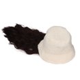 thumbnail image 2 of Peluca de sombrero de cubo Ticfox felpa color crema marrón larga y rizada, 2 of 12