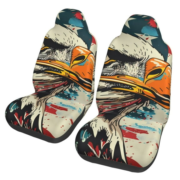 Vsdgher Retro American Eagle Automotive Seat Covers for Cars Trucks and SUVs – Car Seat Covers for Truck Seat Protectors Set of 2