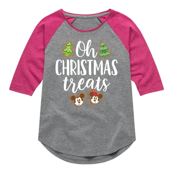 Disney - Oh Christmas Treats - Toddler & Youth Girls Raglan Graphic T-Shirt