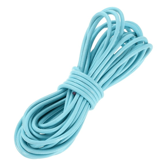 Round Leather Cord, 5.5 Yard 3 mm Leather String Strips Lacing for DIY Crafts Making Bracelet Purse Strap, Sky Blue