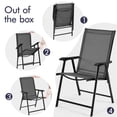 thumbnail image 3 of Topeakmart 4pcs Folding Dining Chairs with Backrest/ Armrests, Black, 3 of 8