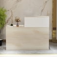 thumbnail image 4 of Timechee 55.1"W 43.3"H Rectangular Wood Reception Desk With Lockable Drawer, 4 of 5