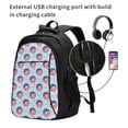 thumbnail image 2 of Pofeuu Donut with the USA Fag Print Storage Laptop Backpack with USB Charging Port[Water Resistant] College Computer Bookbag Fits, 2 of 7