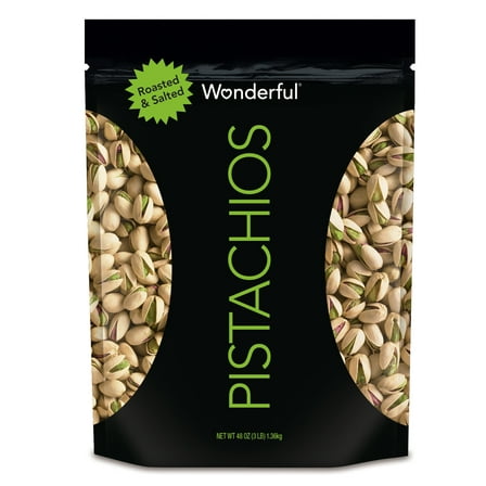Wonderful Pistachios, Roasted & Salted, 48 oz Resealable Pouch (Contains Tree Nut)