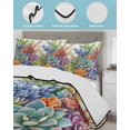 thumbnail image 4 of Summer Botanical Succulents Queen Size Down Alternative Comforter,Lightweight Comforter Quilt Bedding Set with Pillow Shams Watercolor Spring Floral Botanical Bed Comforter Duvet Insert 90"x96", 4 of 7