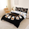 thumbnail image 2 of Homewish Warm Halloween Witch Ghost Bedding,Pumpkin Lantern Pattern Duvet Cover Full,Black Orange,Halloween Reversible,3-Piece,1 Duvet Cover and 2 Pillowcases, 2 of 6