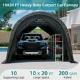 thumbnail image 2 of Erommy Carport 10 x 20 FT Heavy Duty, Portable Garage with All-Steel Metal Frame and Round Style Roof, Anti-Snow Car Canopy Outdoor Storage Shelter for Car, Truck, Boat, 2 of 8