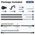 thumbnail image 7 of KoshiMe 1-inch Diameter Adjustable Curtain Rod 32-86 inches, Heavy-Duty Curtain Rods, Classic Ball Finials for Indoor/Outdoor Use, Black, 7 of 7