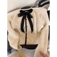 thumbnail image 1 of Suéter de punto con diseño de lazo para mujer, cárdigan suave y cálido, cómodo y versátil, para otoño e invierno, 1 of 5