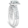 thumbnail image 2 of Pompeii 2 1/2 Ct Halo Princess Cut Diamond Engagement Wedding Ring Set 14k White Gold, 2 of 4