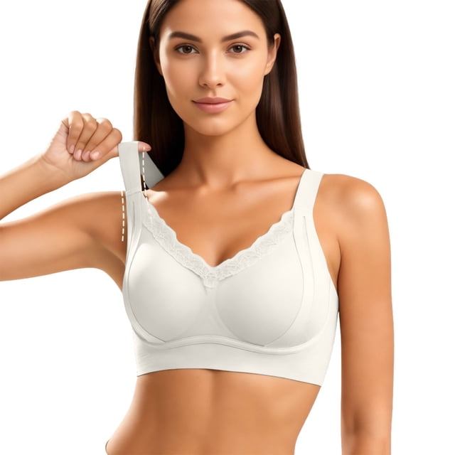 Soft Jelly Support Full Coverage Wireless Bra for Everyday Comfort and Subtle Lift with Side Wider Bands and Seamless Design