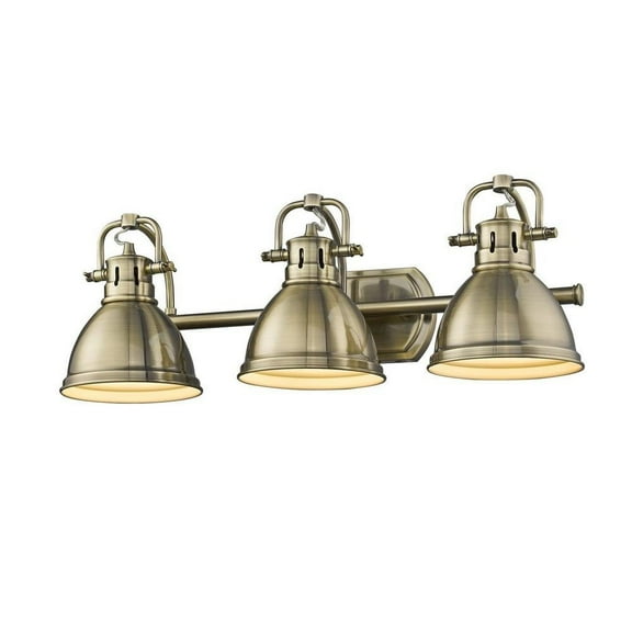24.5 inch 3 Light Vanity Light in Classic Style 8.5 inches High By 24.5 inches Wide-Aged Brass Finish-Aged Brass Shade Color Bailey Street Home