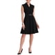 thumbnail image 1 of Vestido de trabajo INSPIRE CHIC para mujer, corte acampanado, vestido de negocios de manga corta 2024, 2XL, negro, 1 of 6