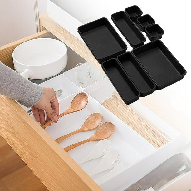Caja organizadora de herramientas Colamx 8 piezas almacenamiento ligero negro