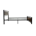 thumbnail image 5 of Gzxs Industrial Platform Bed Twin Size, Metal Bed Frame with Wood Headboard and Footboard, 12.6"H Large Under-Bed Storage Space, Rustic Brown and Black, 5 of 7