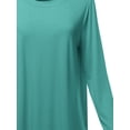 thumbnail image 4 of A2Y Women's Premium Solid Long Sleeve Round Hem Crew Neck Top Shirt Ash Mint L, 4 of 7