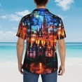 thumbnail image 6 of Balery Magical Stained Glass Castle Print Men's Hawaiian Shirts Short Sleeve Beach Shirt Relaxed Fit Vacation Button Down Shirts-X-Large, 6 of 9