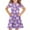 Purple, variant on Fatuov Girls Short Sleeve Dress Loose Fit Holiday A-Line Dress for Casual Crew Neck Printed Ruffle Summer Dress Size 4 Years