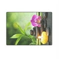 thumbnail image 3 of CADecor Purple Orchid Candle Black Stones Bamboo Throw Blanket Bed Sofa Blanket 58x80 inches, 3 of 3