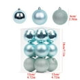 thumbnail image 3 of Blue 12 Pcs Metallic Christmas Tree Bauble Hanging Ornaments Set For Home Party Decor Blue 2Inch, 3 of 3