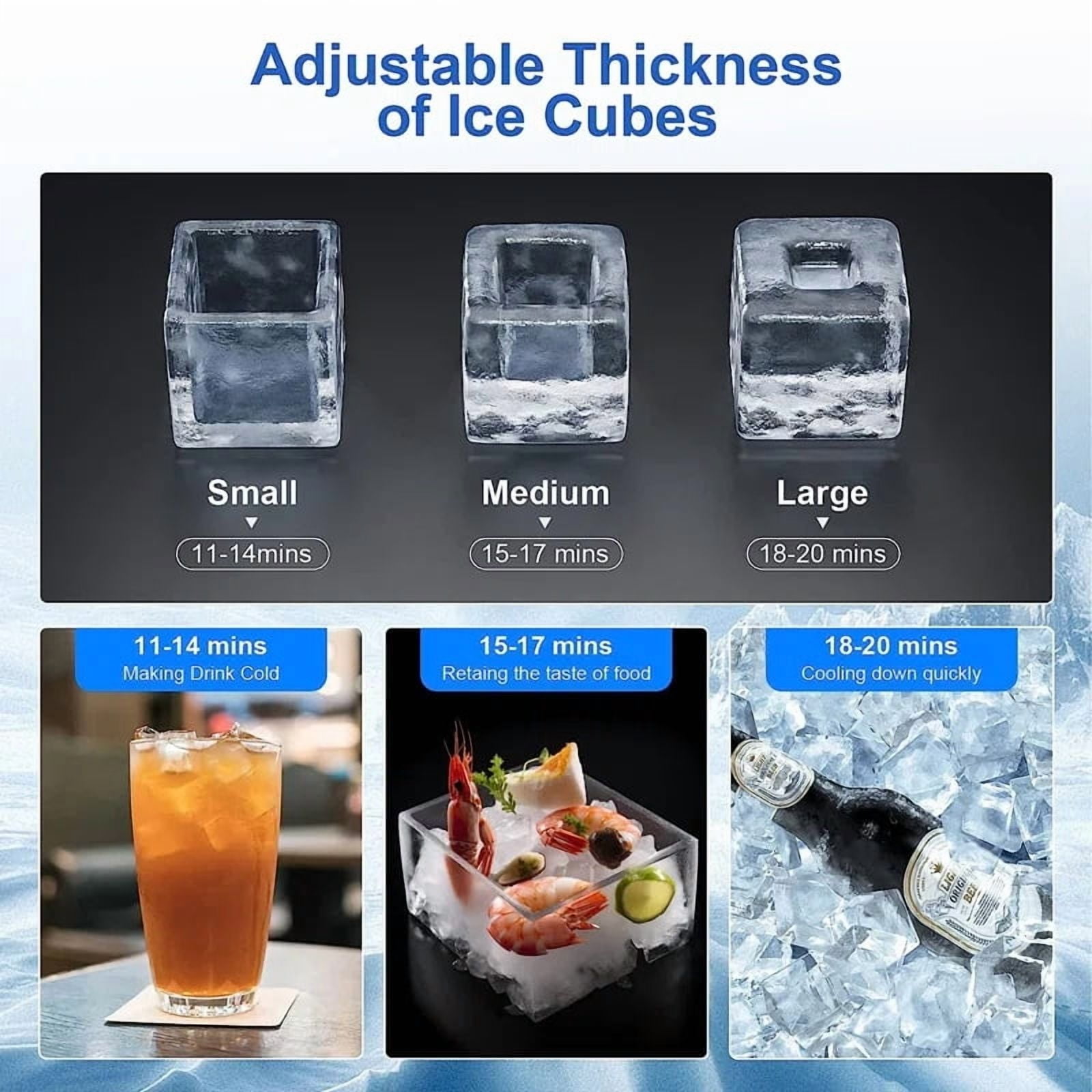 KNDKO 100Lbs/24H Commercial Ice Maker Machine With 33Lbs Ice Storage Capacity, Stainless Steel Ice Machine for Home/Bar/Restaurant