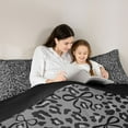 thumbnail image 4 of jejeloiu Leopard Cheetah Print 7-Piece Twin Bedding Sets,Ribbon Bow Tie Bedding Comforter Set,Gray Black Sheet Sets For Kids,Luxury Bedroom Decor Reversible, 4 of 8