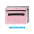 thumbnail image 3 of Uxcell Expandable Pencil Pouch for 3 Rings Binder, 2 Pack Oxford Cloth Zipper Binder Pouch Pencil Case Gray/Pink, 3 of 7