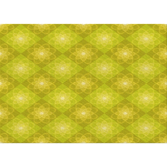 Ahgly Company Machine Washable Indoor Rectangle Transitional Canary Yellow Area Rugs, 3' x 5'