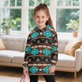 thumbnail image 3 of Xoenoiee Geometric Navajo Ethnic Tribe Print Long Hoodies for Teen Girls Active Pullover Sweatshirts Outfits Casual Sport Shirt Hooded Jumper Tunic Dress with Pocket, Size 9-10 Years, 3 of 7