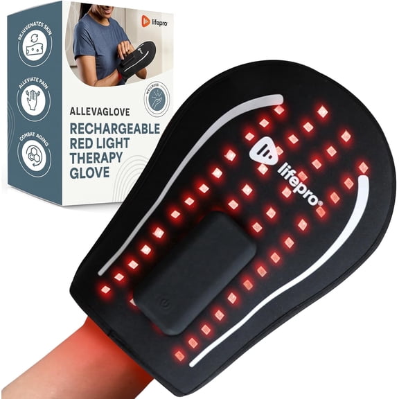 LifePro Red Light Therapy Wrap for Hands – Cordless Infrared Glove with Dual Wavelengths 660nm & 850nm, Auto Shut-Off for Comfort & Relaxation – Black