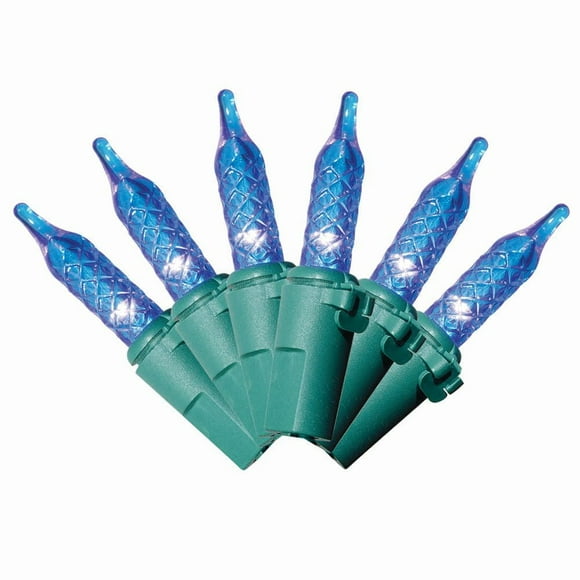 Holiday Time 100-Count Blue LED M5 Christmas Lights, with Green Wire, 21'