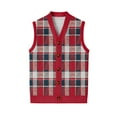 thumbnail image 7 of Men's Sweater Vest V Neck Button Down Sleeveless Cardigan Argyle Sweater Vest, 7 of 7
