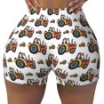 thumbnail image 2 of Lsque Cartoon Tractor Pattern High Waisted Biker Shorts for Women-Tummy Control Fitness Athletic Workout Running Yoga Gym Shorts,Moisture-Wicking-Small, 2 of 9