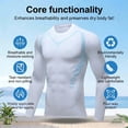 thumbnail image 5 of Compression Shirt Men Feel the Power of Confidence Energy Strength Slimming Body Shaper Shirt Crewneck Workout Shirts Tummy Control Undershirts,White XL, 5 of 7