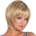 thumbnail image 1 of Perruques pour Femmes en Cheveux Courts Naturels Lisses Style Bob avec Frange Perruque Complète, 1 of 5