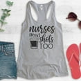 thumbnail image 2 of Nurses Need Shots Tee Tank Top, Ladies Racerback Tank, Nurse RN Nursing Student Tank, Nurse Graduation Tank, Heather Gray, Small, 2 of 3