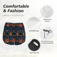 thumbnail image 4 of Susaid Mexican Flower Print Women's High Waisted Running Shorts Quick Dry Athletic Gym Track Workout Shorts Zip Pocket-Large, 4 of 7