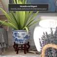 thumbnail image 3 of Red Lantern 14" Landscape Blue & White Porcelain Fishbowl Planter, 3 of 6