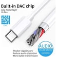 thumbnail image 4 of USB Type C to 3.5mm Headphone Jack Adapter,USB C to Aux Audio Dongle Cable Compatible with Samsung Galaxy S23 S23+ S22 S21 S20 Ultra Note 20 10 S10 S9 Plus,Pixel 4 3 2 XL iPad MacBook [2 Pack White], 4 of 5