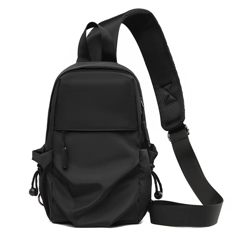 Biinggo Sling Crossbody Backpack Shoulder Bag For Men Women Lightweight One Strap Backpack Sling Bag Black